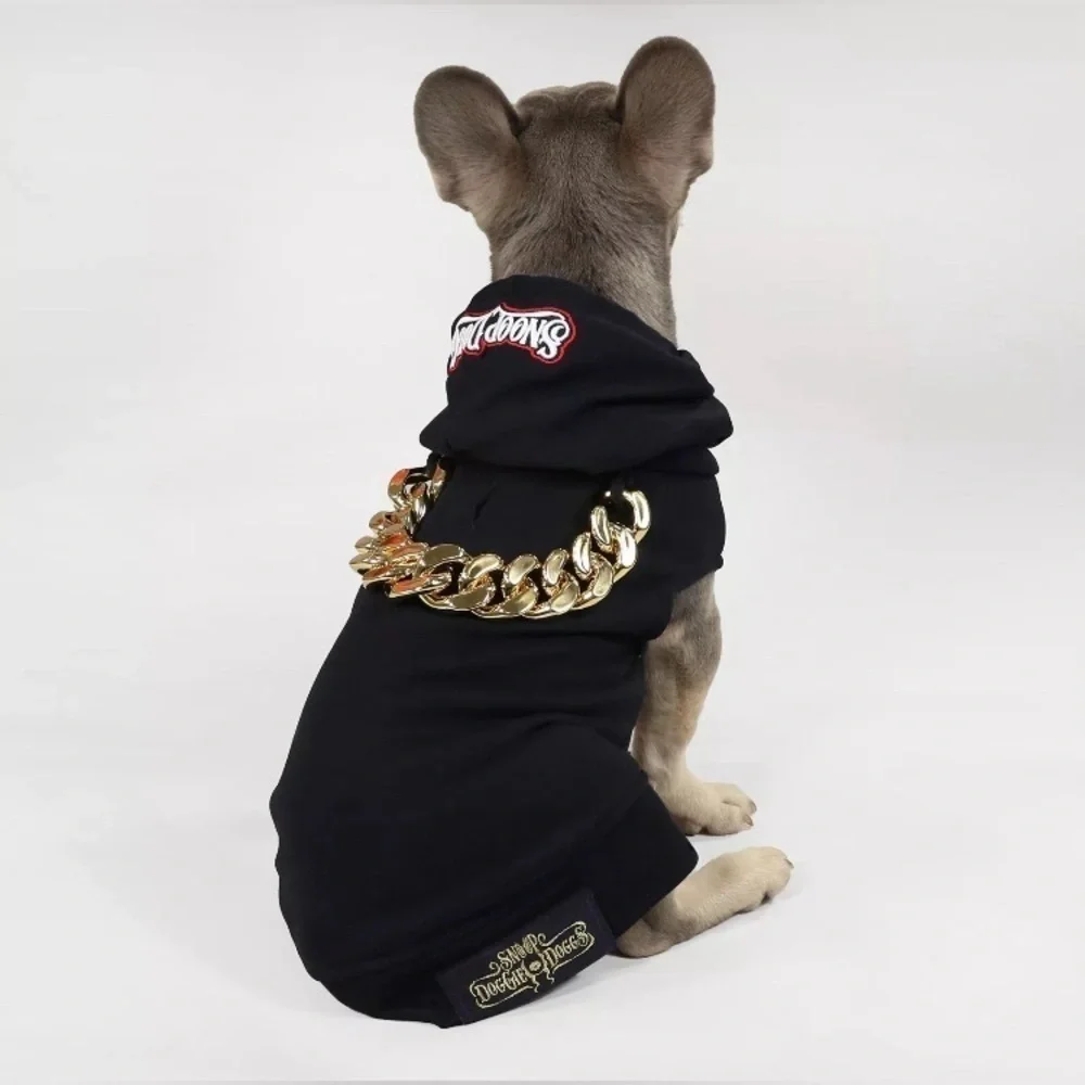 EXC Snoop Doggie Doggs Deluxe Pet Hoodie Dog Clothes, Off Chain Size Medium